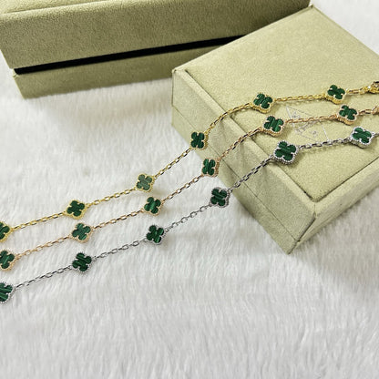 ˇGilded EraˇCLOVER 6 MOTIF MALACHITE BRACELET