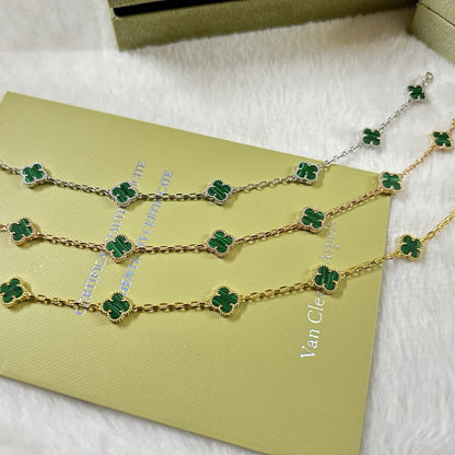 ˇGilded EraˇCLOVER 6 MOTIF MALACHITE BRACELET