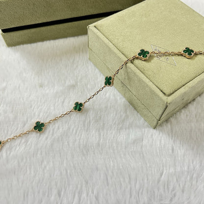 ˇGilded EraˇCLOVER 6 MOTIF MALACHITE BRACELET