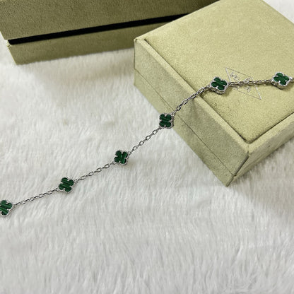 ˇGilded EraˇCLOVER 6 MOTIF MALACHITE BRACELET