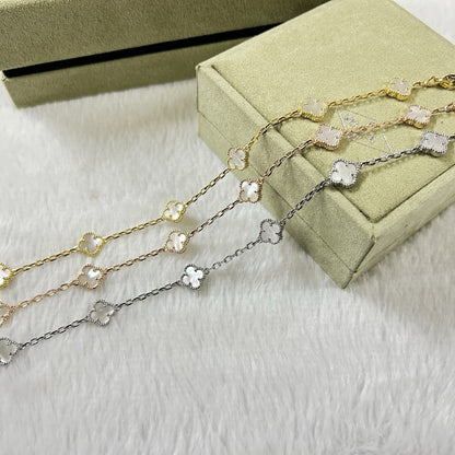 ˇGilded EraˇCLOVER 6 MOTIF WHITE MOP BRACELET