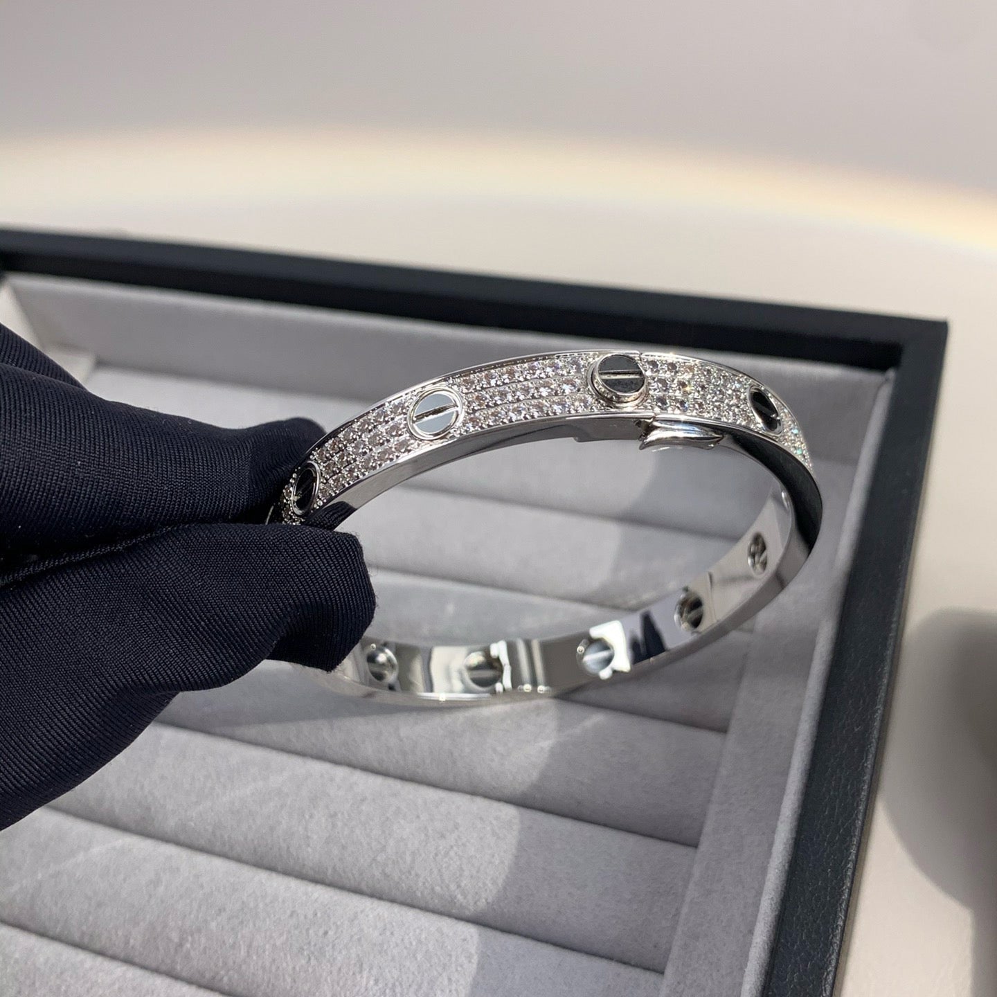 ˇGilded EraˇLOVE BRACELET 6.1MM DIAMOND-PAVED CERAMIC