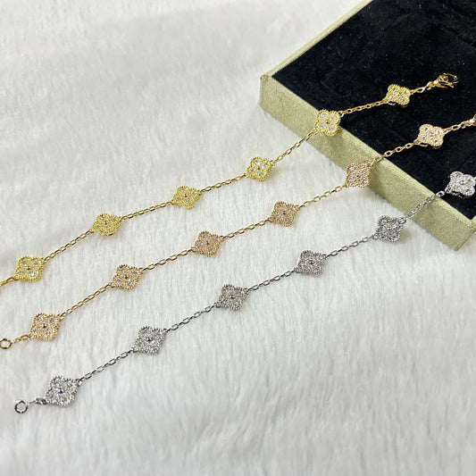 ˇGilded EraˇCLOVER 6 MOTIF DIAMOND BRACELET