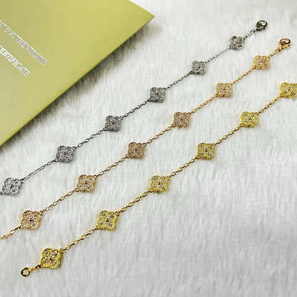 ˇGilded EraˇCLOVER 6 MOTIF DIAMOND BRACELET