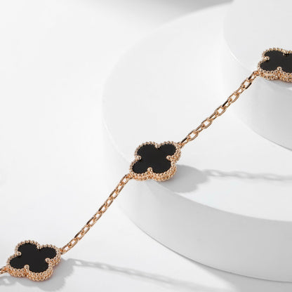 ˇGilded EraˇCLOVER 10 MOTIFS ONYX NECKLACE