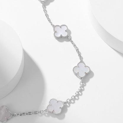 ˇGilded EraˇCLOVER 10 MOTIFS WHITE MOTHER OF PEARL NECKLACE