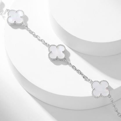 ˇGilded EraˇCLOVER 10 MOTIFS WHITE MOTHER OF PEARL NECKLACE