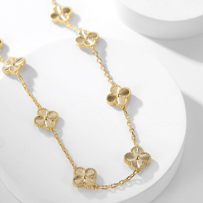 ˇGilded EraˇCLOVER 10 MOTIFS LASER NECKLACE