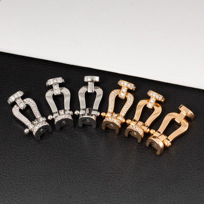 ˇGilded EraˇFORCE LARGE HORSESHOE FULL DIAMOND BRACELET GOLD