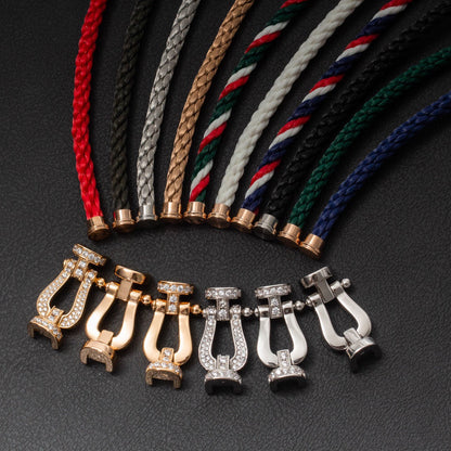 ˇGilded EraˇFORCE LARGE HORSESHOE FULL DIAMOND BRACELET GOLD