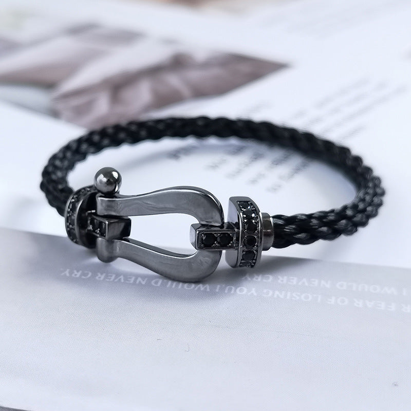 ˇGilded EraˇFORCE LARGE SERIES HORSESHOE BLACK SAMURAI BRACELET