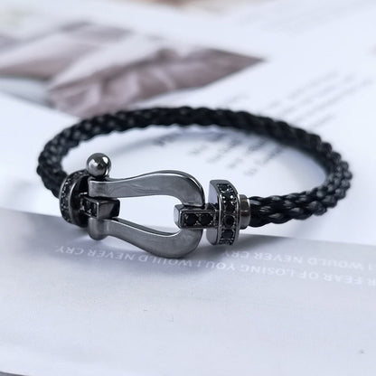 ˇGilded EraˇFORCE LARGE SERIES HORSESHOE BLACK SAMURAI BRACELET