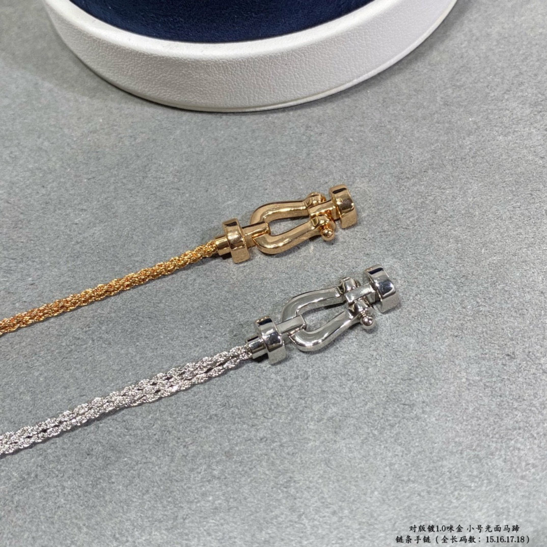ˇGilded EraˇFORCE SMALL HORSESHOE  DIAMOND CHAIN ROPE BRACELET