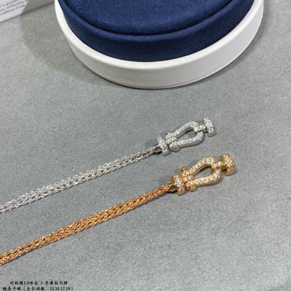ˇGilded EraˇFORCE SMALL HORSESHOE  DIAMOND CHAIN ROPE BRACELET