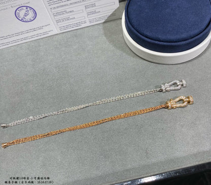 ˇGilded EraˇFORCE SMALL HORSESHOE  DIAMOND CHAIN ROPE BRACELET