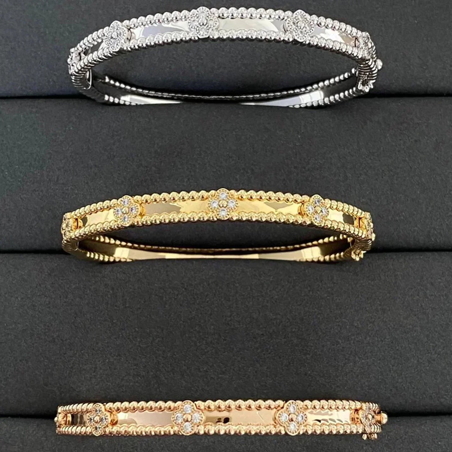 ˇGilded EraˇCLOVER BRACELET 4MM DIAMONDS