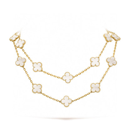 ˇGilded EraˇCLOVER 20 MOTIFS WHITE MOP NECKLACE