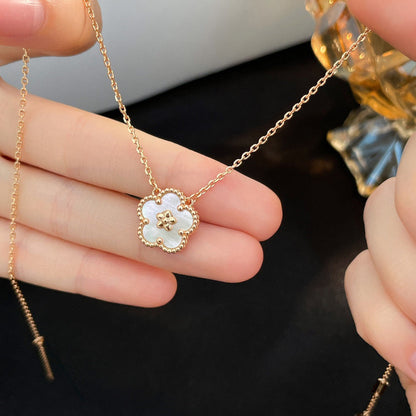 ˇGilded EraˇLUCKY  WHITE MOP  PLUM BLOSSOM NECKLACE
