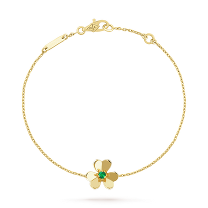 ˇGilded EraˇFRIVOLE GOLD FLOWER PINK MALACHITE BRACELET