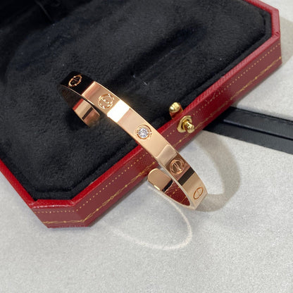 ˇGilded EraˇLOVE BRACELET 6.1MM 1 DIAMOND OPEN CUFF