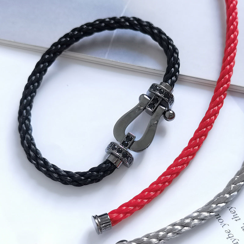 ˇGilded EraˇFORCE LARGE SERIES HORSESHOE BLACK SAMURAI BRACELET