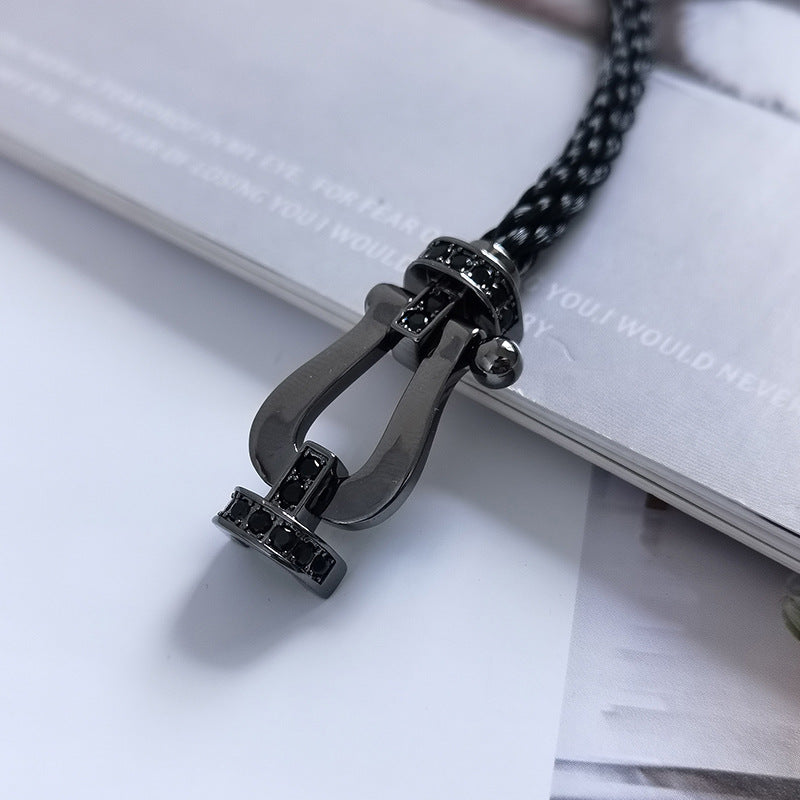ˇGilded EraˇFORCE LARGE SERIES HORSESHOE BLACK SAMURAI BRACELET