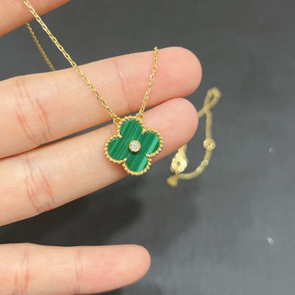 ˇGilded EraˇCLOVER 15MM DIAMOND TURQUOISE NECKLACE