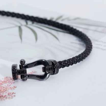 ˇGilded EraˇFORCE LARGE SERIES HORSESHOE BLACK SAMURAI BRACELET