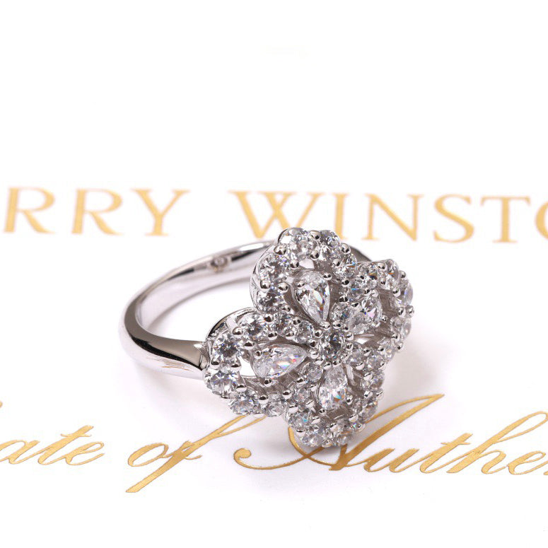 ˇGilded EraˇLOOP RING FULL MOTIF DIAMOND 16MM SILVE