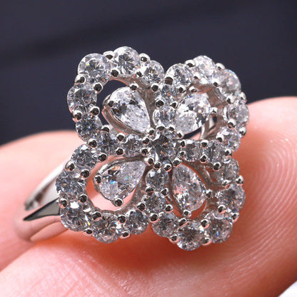 ˇGilded EraˇLOOP RING FULL MOTIF DIAMOND 16MM SILVE