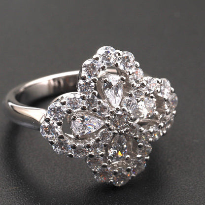 ˇGilded EraˇLOOP RING FULL MOTIF DIAMOND 16MM SILVE
