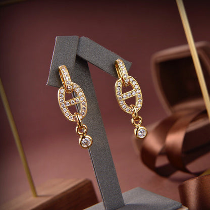 ˇGilded EraˇHM CHAINE DIAMOND EARRINGS