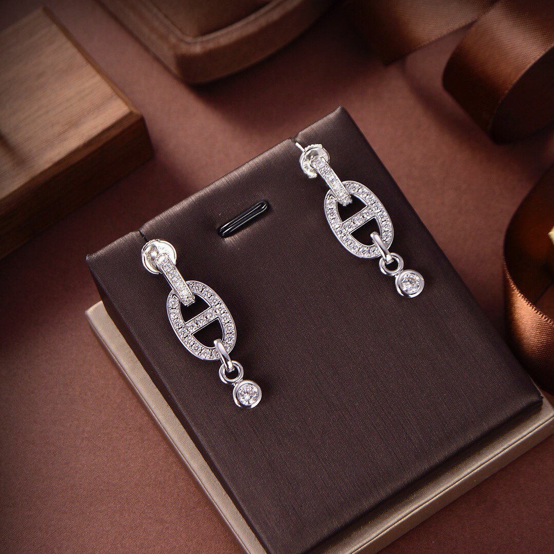 ˇGilded EraˇHM CHAINE DIAMOND EARRINGS