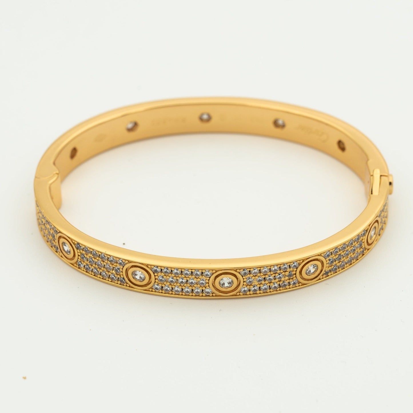 ˇGilded EraˇLOVE BRACELET 6.1MM DIAMOND-PAVED 10 BIG DIAMONDS