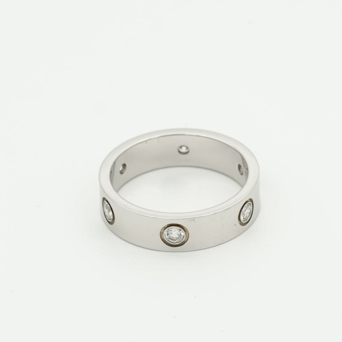 ˇGilded EraˇLOVE RING 5.5MM 6 DIAMONDS SILVER
