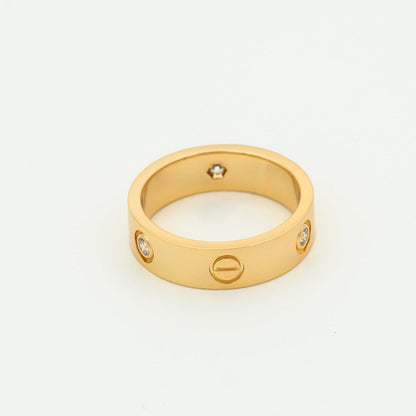 ˇGilded EraˇLOVE RING 5.5MM 3 DIAMONDS PINK GOLD