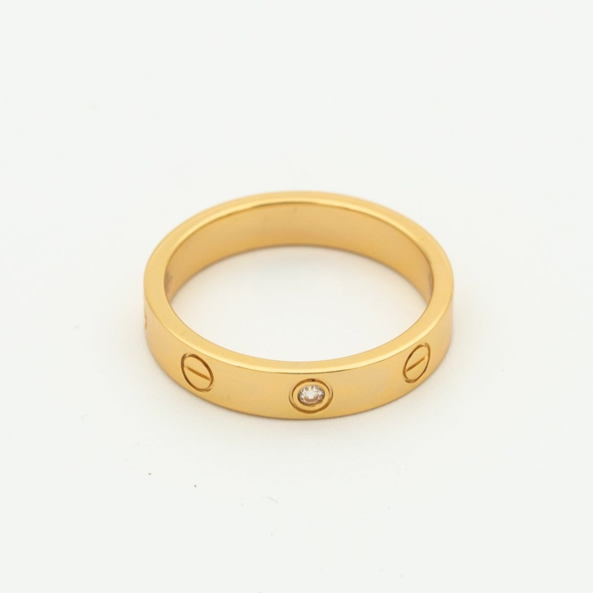 ˇGilded EraˇLOVE RING 4MM 1 DIAMOND PINK GOLD
