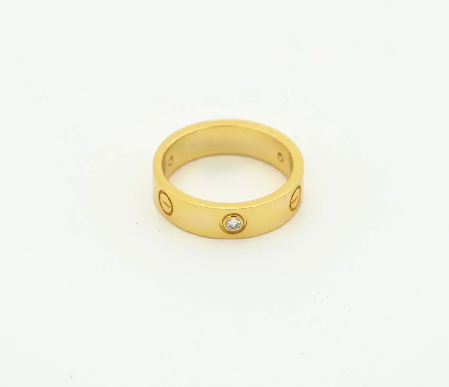 ˇGilded EraˇLOVE RING 4MM 1 DIAMOND GOLD