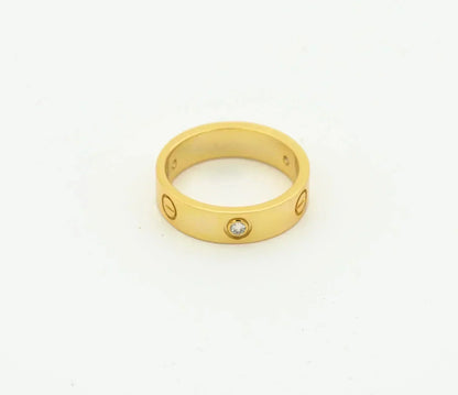 ˇGilded EraˇLOVE RING 4MM 1 DIAMOND GOLD