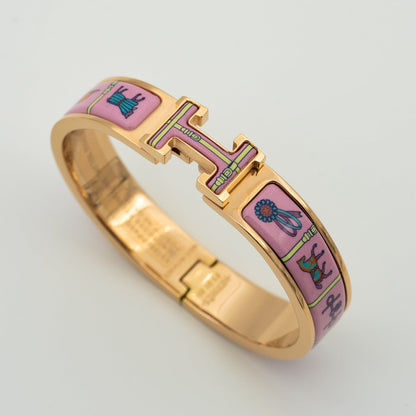 ˇGilded EraˇH PINK GOLD BRACELET PINK CERAMIC