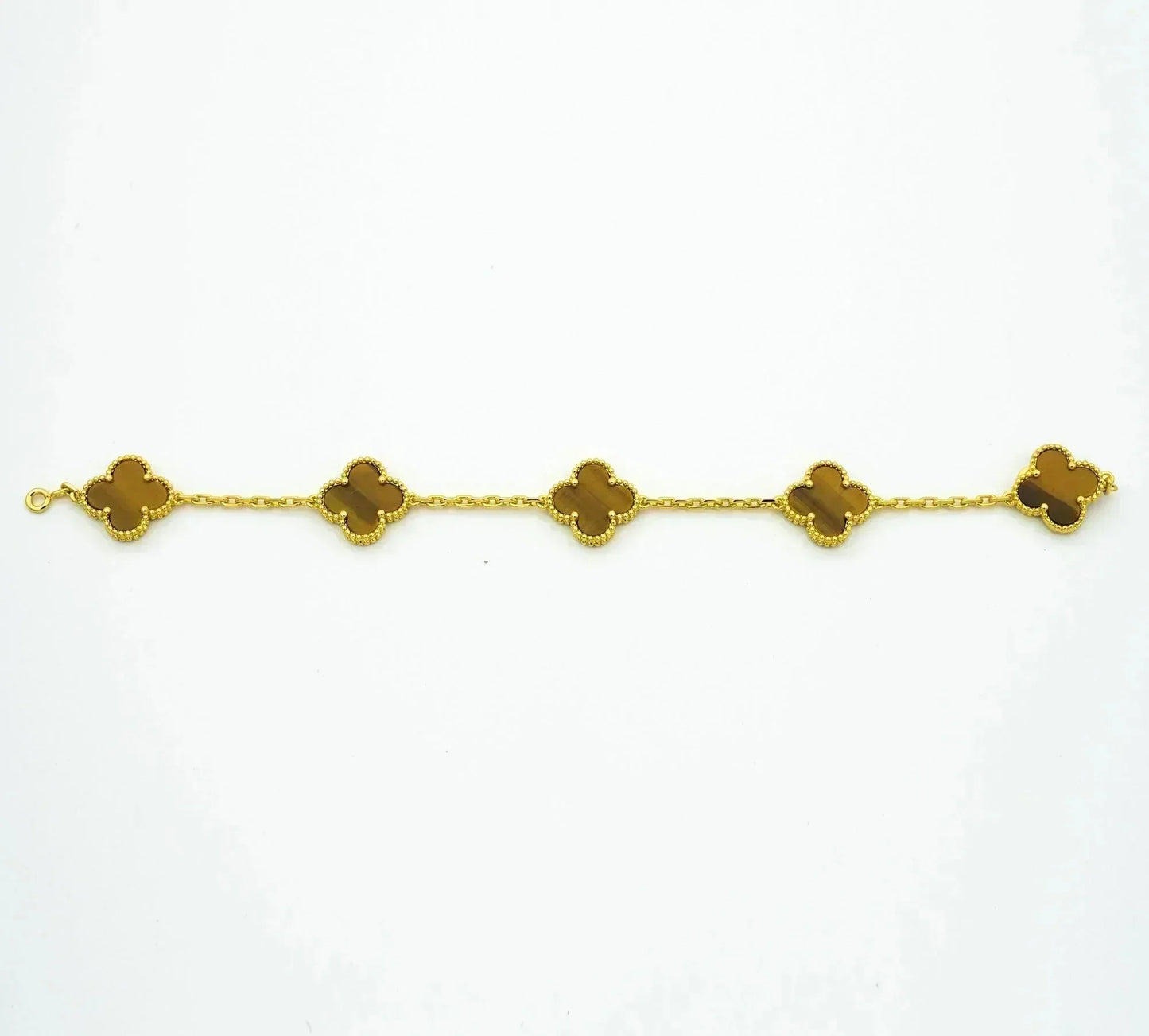 ˇGilded EraˇCLOVER  5 MOTIFS TIGER EYE BRACELET