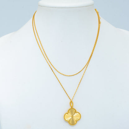 ˇGilded EraˇCLOVER 25MM PEDANT NECKLACE GOLD