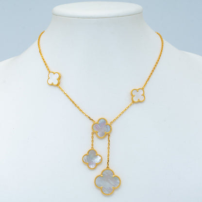 ˇGilded EraˇCLOVER MOTHER OF PEARL NECKLACE 6 MOTIF