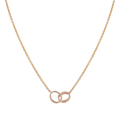 ˇGilded EraˇLOVE NECKLACE DOUBLE RING PINK GOLD