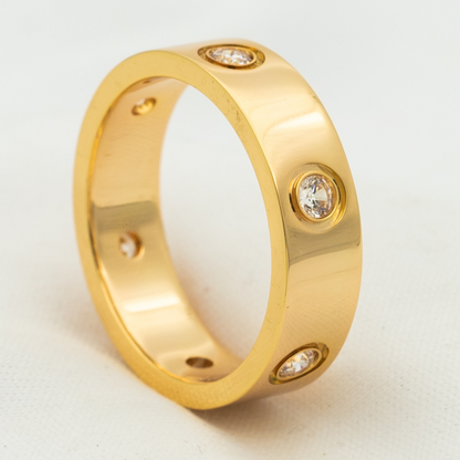 ˇGilded EraˇLOVE RING 5.5MM 6 DIAMONDS PINK GOLD