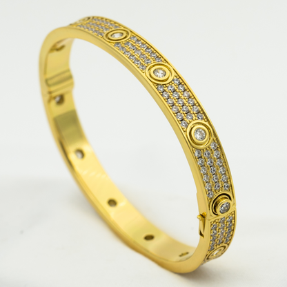 ˇGilded EraˇLOVE BRACELET 6.1MM DIAMOND-PAVED 10 BIG DIAMONDS