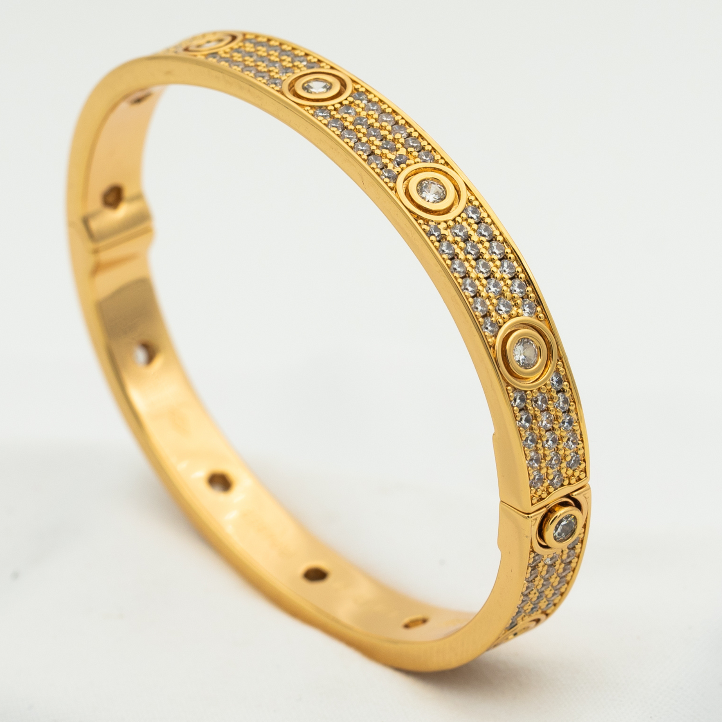 ˇGilded EraˇLOVE BRACELET 6.1MM DIAMOND-PAVED 10 BIG DIAMONDS