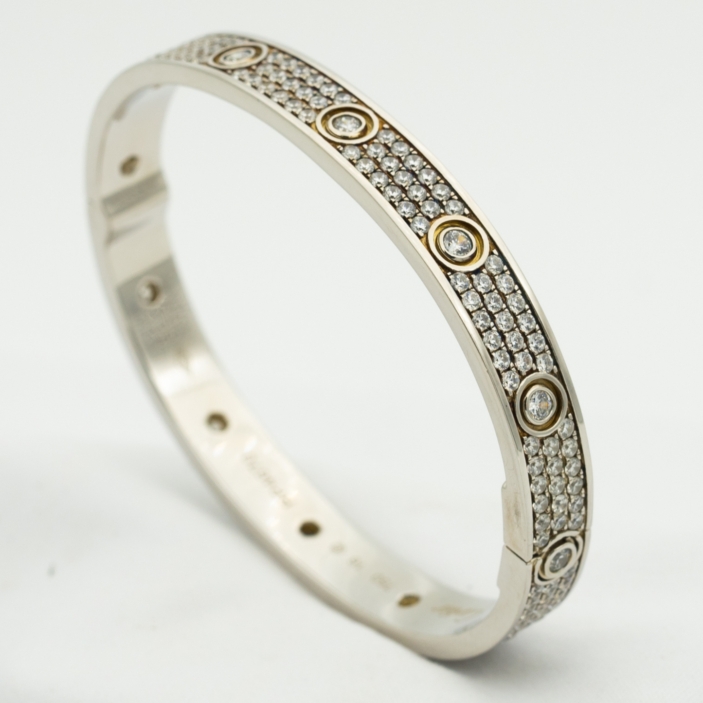 ˇGilded EraˇLOVE BRACELET 6.1MM DIAMOND-PAVED 10 BIG DIAMONDS