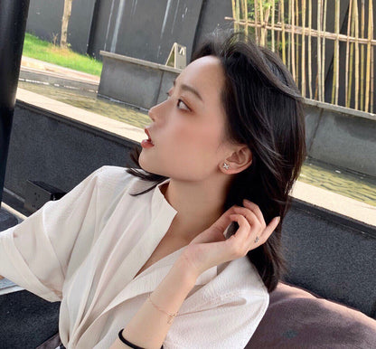 ˇGilded EraˇJEUX DE WHITE MOP ROSE GOLD DIAMOND EARRINGS