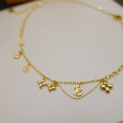 ˇGilded EraˇBLOOMING SUPPLE NECKLACE BRASS